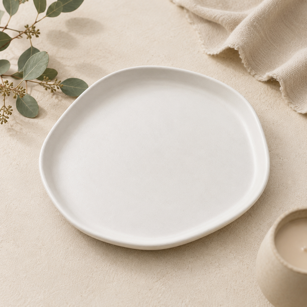 Sage Air Trinket Tray — pale ceramic catch-all